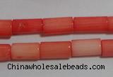 CCB84 15.5 inches 5*10mm column pink coral beads Wholesale