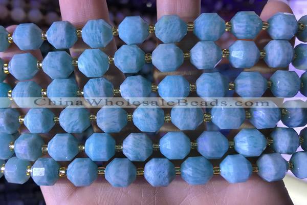 CCB840 15.5 inches 9*10mm faceted amazonite beads wholesale