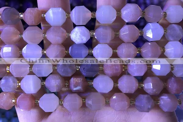 CCB843 15.5 inches 9*10mm faceted moonstone beads wholesale