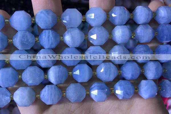 CCB853 15.5 inches 11*12mm faceted aquamarine beads wholesale