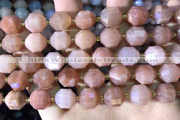 CCB856 15.5 inches 11*12mm faceted moonstone beads wholesale