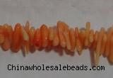 CCB86 15.5 inch 2*8mm irregular branch orange coral beads Wholesale