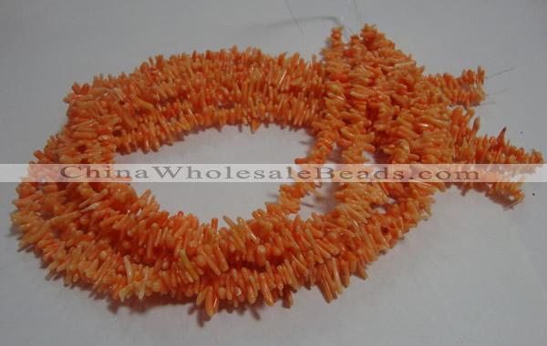 CCB86 15.5 inch 2*8mm irregular branch orange coral beads Wholesale