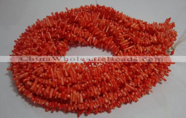 CCB91 15.5 inch 4*11mm irregular branch pale red coral chip beads