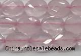 CCB915 15.5 inches 6*8mm faceted oval rose quartz beads