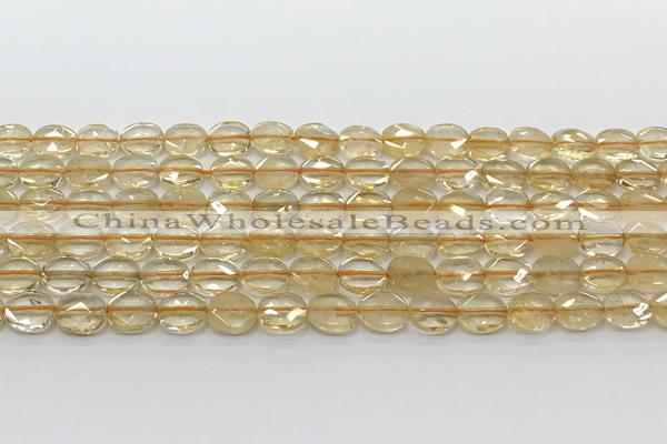 CCB931 15.5 inches 8*10mm faceted oval citrine beads