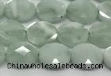 CCB934 15.5 inches 8*10mm faceted oval green angel skin beads