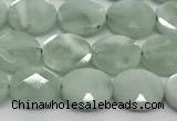 CCB934 15.5 inches 8*10mm faceted oval green angel skin beads