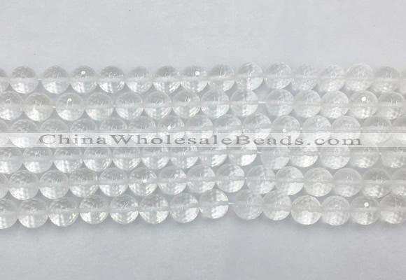 CCBS04 15 inches 8mm faceted round white crystal beads wholesale