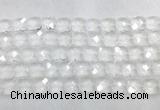 CCBS16 15 inches 14mm faceted square white crystal beads wholesale