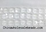 CCBS18 15 inches 18mm faceted square white crystal beads wholesale