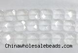 CCBS19 15 inches 20mm faceted square white crystal beads wholesale