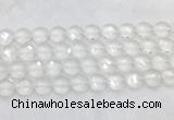 CCBS22 15 inches 14mm faceted coin white crystal beads wholesale