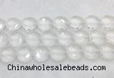 CCBS24 15 inches 18mm faceted coin white crystal beads wholesale