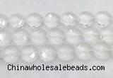 CCBS25 15 inches 20mm faceted coin white crystal beads wholesale
