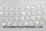 CCBS29 15 inches 16mm faceted heart white crystal beads wholesale