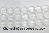 CCBS30 15 inches 18mm faceted heart white crystal beads wholesale