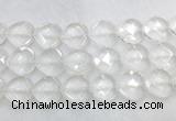 CCBS31 15 inches 20mm faceted heart white crystal beads wholesale