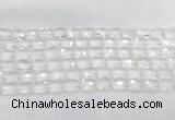 CCBS33 15 inches 8*12mm faceted rectangle white crystal beads wholesale
