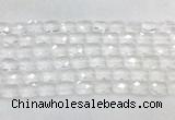 CCBS34 15 inches 10*14mm faceted rectangle white crystal beads wholesale