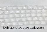 CCBS35 15 inches 12*16mm faceted rectangle white crystal beads wholesale