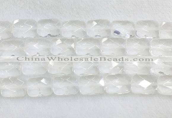 CCBS36 15 inches 13*18mm faceted rectangle white crystal beads wholesale