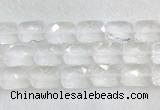 CCBS37 15 inches 15*20mm faceted rectangle white crystal beads wholesale