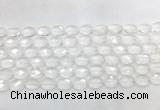 CCBS39 15 inches 8*12mm faceted oval white crystal beads wholesale