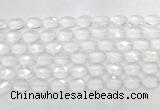 CCBS40 15 inches 10*14mm faceted oval white crystal beads wholesale