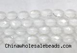 CCBS42 15 inches 13*18mm faceted oval white crystal beads wholesale