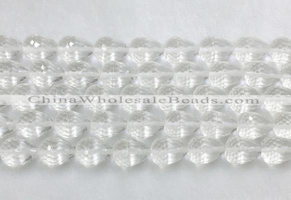 CCBS46 15 inches 10*14mm faceted teardrop white crystal beads wholesale