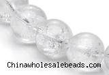 CCC09 15.5 inches 14mm round white crystal beads Wholesale