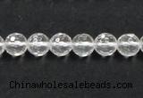 CCC208 15.5 inches 8mm faceted round grade AB natural white crystal beads