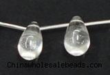 CCC214 15.5 inches 12*22mm teardrop grade AB natural white crystal beads