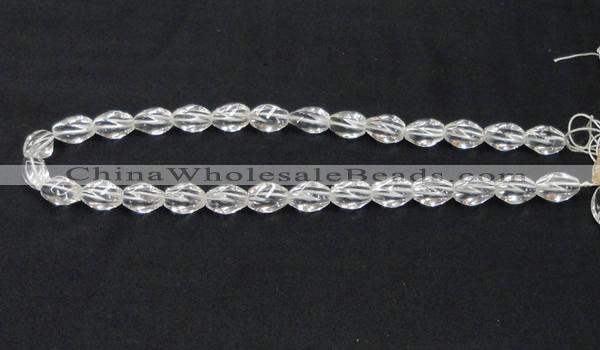 CCC219 8*12mm twisted rice grade AB natural white crystal beads