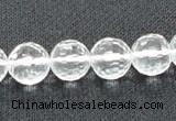 CCC254 15.5 inches 12mm faceted round grade A natural white crystal beads