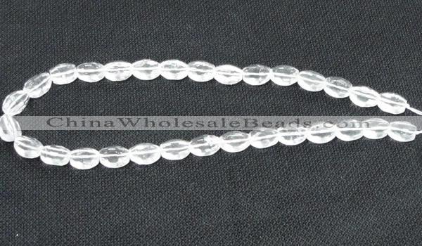 CCC262 15.5 inches 10*14mm faceted rice grade A natural white crystal beads