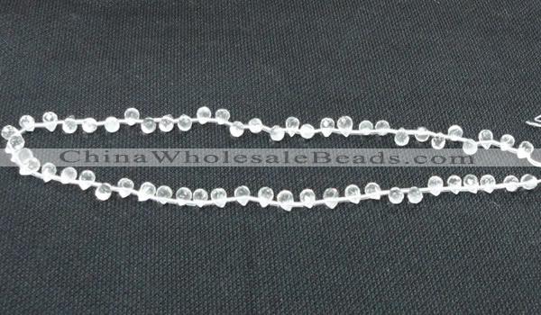 CCC264 5*7mm faceted teardrop grade A natural white crystal beads