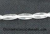 CCC265 6*16mm faceted rice grade A natural white crystal beads