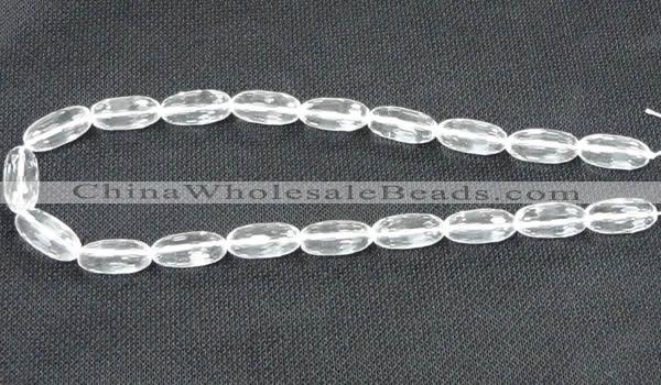 CCC266 10*20mm faceted rice grade A natural white crystal beads
