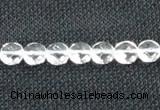 CCC271 15 inches 8mm faceted coin grade A natural white crystal beads