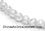 CCC39 15.5 inches 4mm round crackle white crystal beads Wholesale