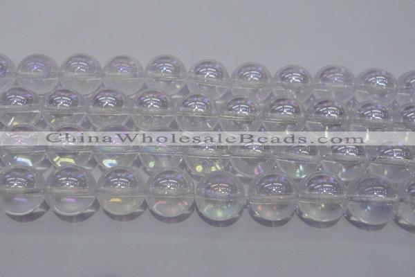 CCC405 15.5 inches 14mm round AB-color white crystal beads