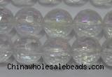 CCC411 15.5 inches 6mm faceted round AB-color white crystal beads