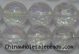 CCC413 15.5 inches 10mm faceted round AB-color white crystal beads