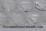 CCC508 15.5 inches 20mm faceted coin natural white crystal beads