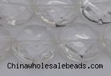 CCC509 15.5 inches 22mm faceted coin natural white crystal beads