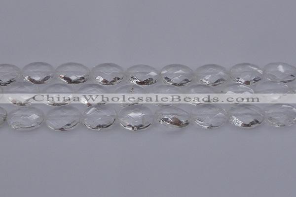 CCC517 15.5 inches 18*25mm faceted oval natural white crystal beads