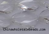 CCC522 15.5 inches 20*30mm twisted & faceted oval white crystal beads