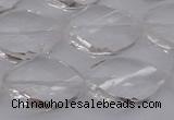 CCC525 15.5 inches 15*20mm twisted & faceted teardrop white crystal beads